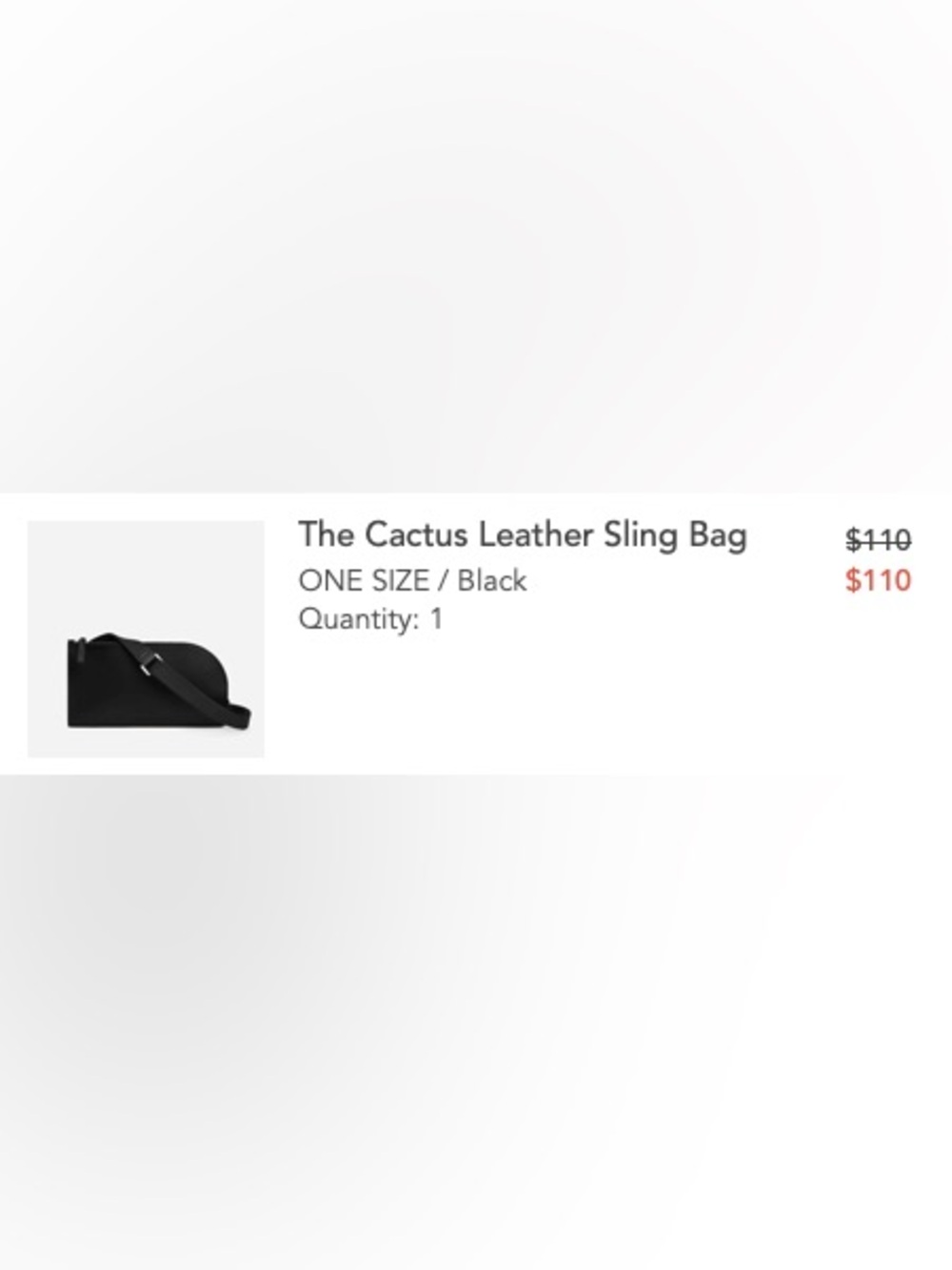 Everlane Cactus Leather Sling Bag with Adjustable Strap, in black